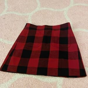 I crew size 4 plaid skirt - red & black
